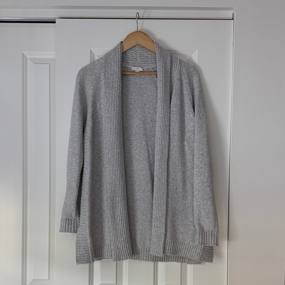 J. Jill Soft Gray Open Cardigan